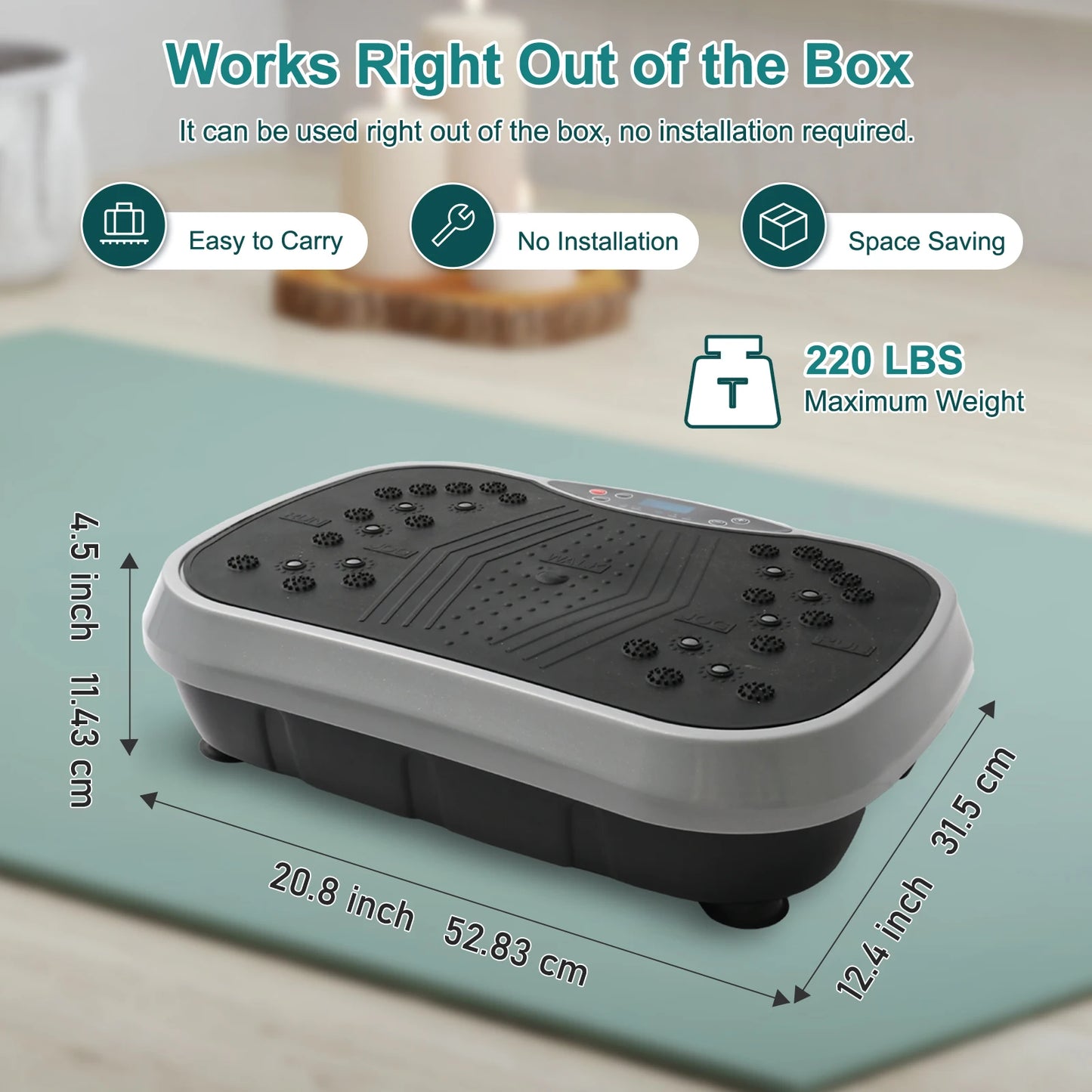 Vibration Plate Exercise Machine – Full-Body Fat-Burning Fitness Platform with Remote Control and Resistance Bands