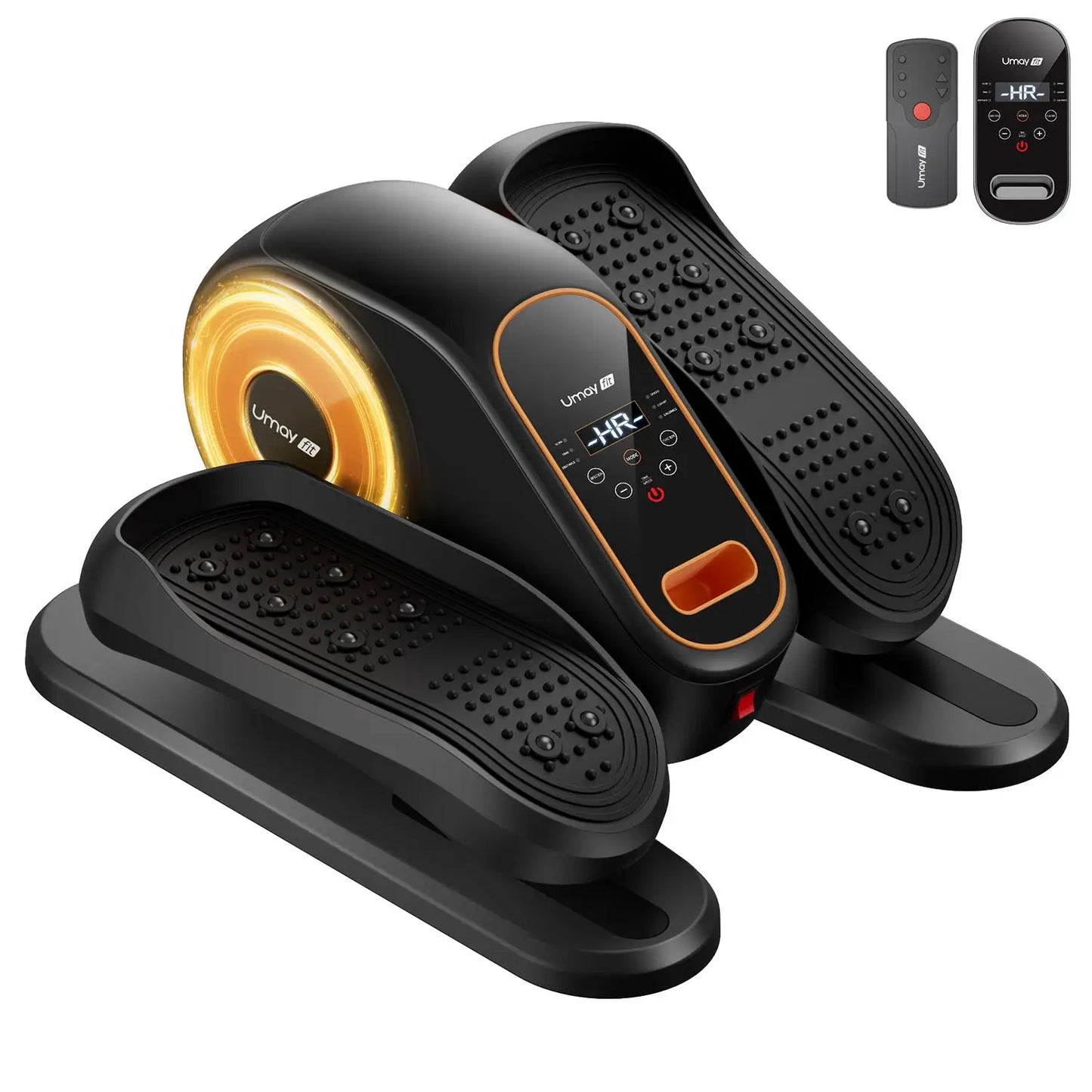 Under Desk Elliptical Machine – Portable Seated Pedal Exerciser with Remote & Resistance Bands