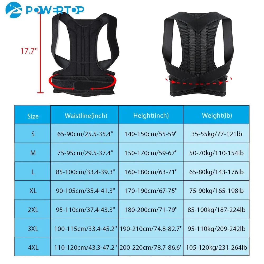 Adjustable Back Brace Posture Corrector – Lumbar and Shoulder Support Belt for Men and Women