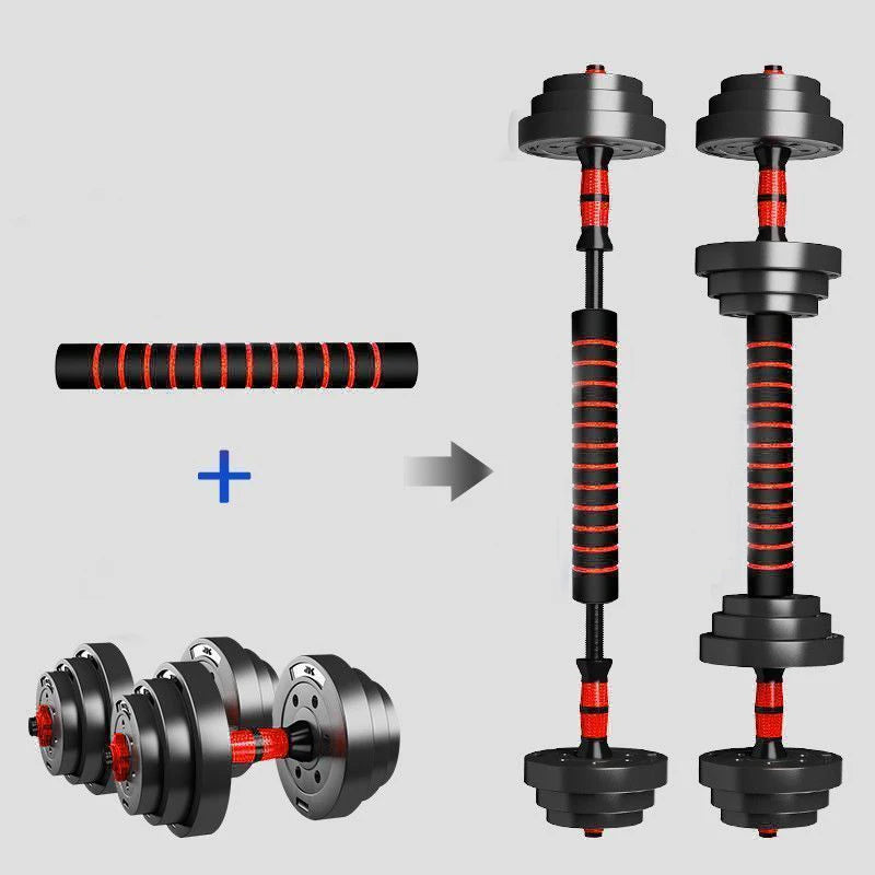 5-44lbs Adjustable Dumbbell to Barbell Set – Home Gym Strength Training Weights