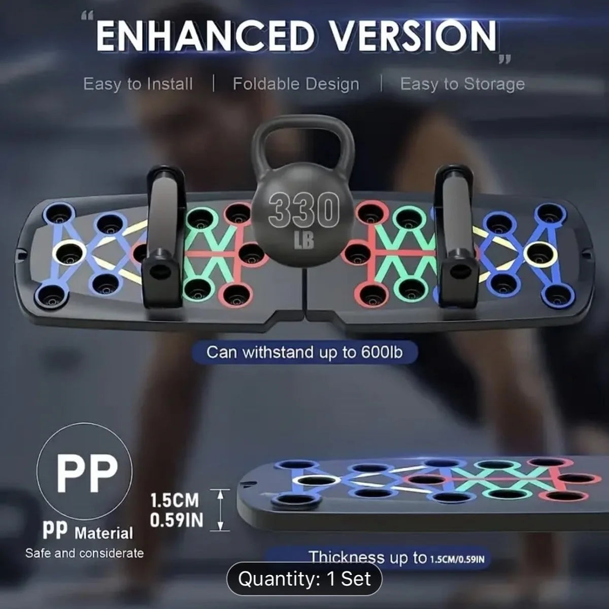 Portable Push-Up Board Set – Multifunctional Color-Coded Foldable Fitness Training System