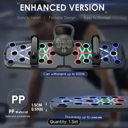 Portable Push-Up Board Set – Multifunctional Color-Coded Foldable Fitness Training System