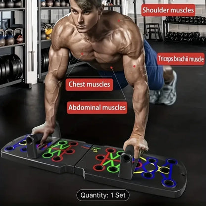 Portable Push-Up Board Set – Multifunctional Color-Coded Foldable Fitness Training System