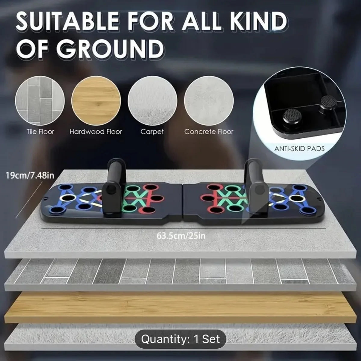 Portable Push-Up Board Set – Multifunctional Color-Coded Foldable Fitness Training System