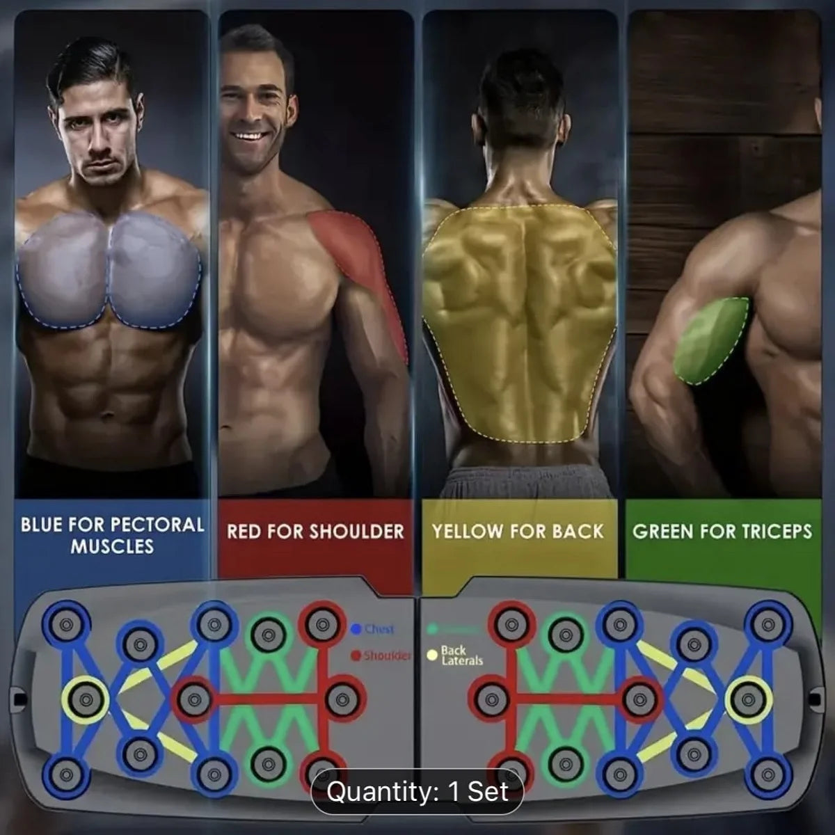 Portable Push-Up Board Set – Multifunctional Color-Coded Foldable Fitness Training System