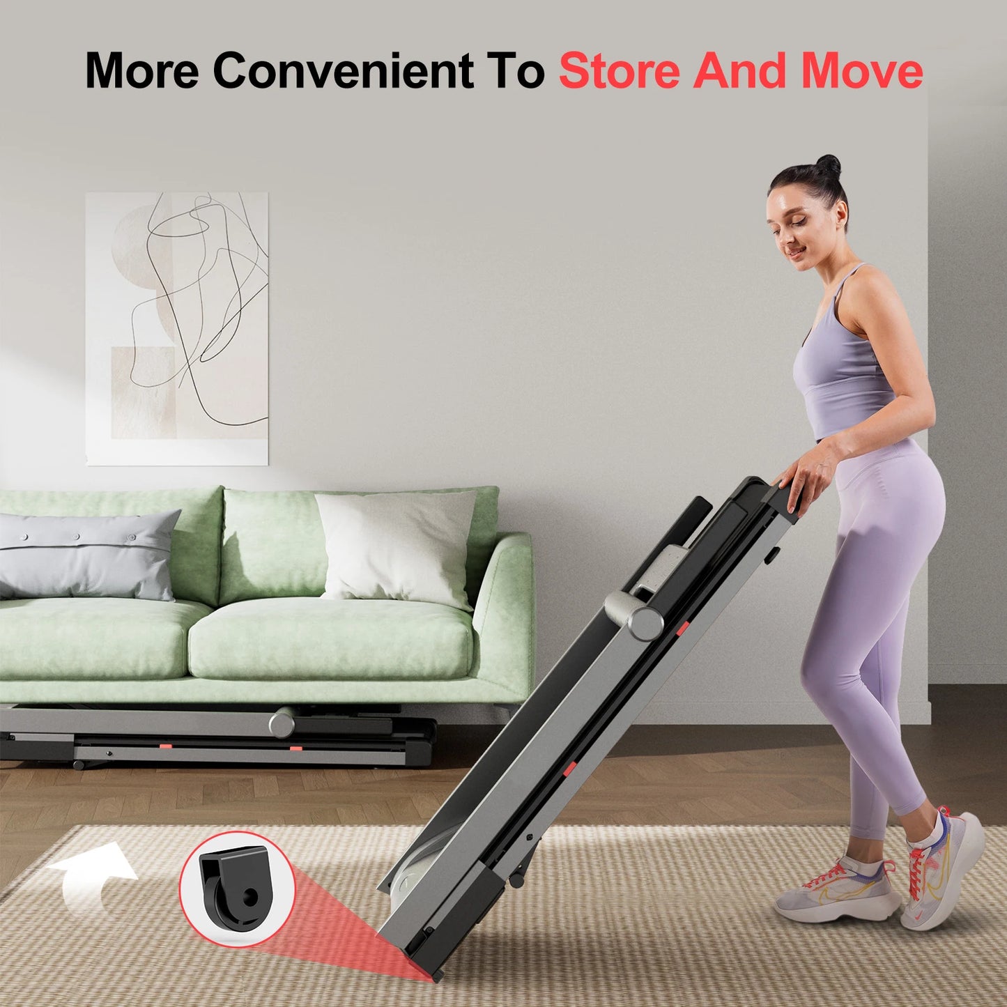 3.5HP Foldable Incline Home Treadmill with Walking Pad, Handle Bar Holder, and Smart App Data Monitoring