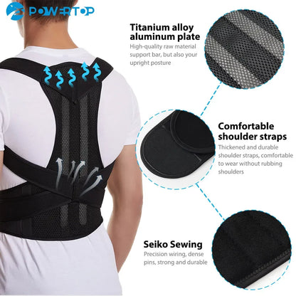 Adjustable Back Brace Posture Corrector – Lumbar and Shoulder Support Belt for Men and Women