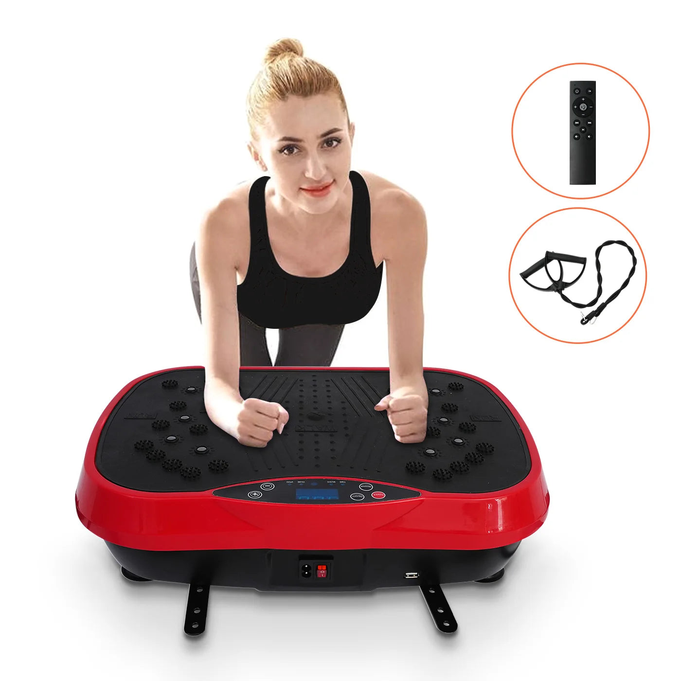 Vibration Plate Exercise Machine – Full-Body Fat-Burning Fitness Platform with Remote Control and Resistance Bands