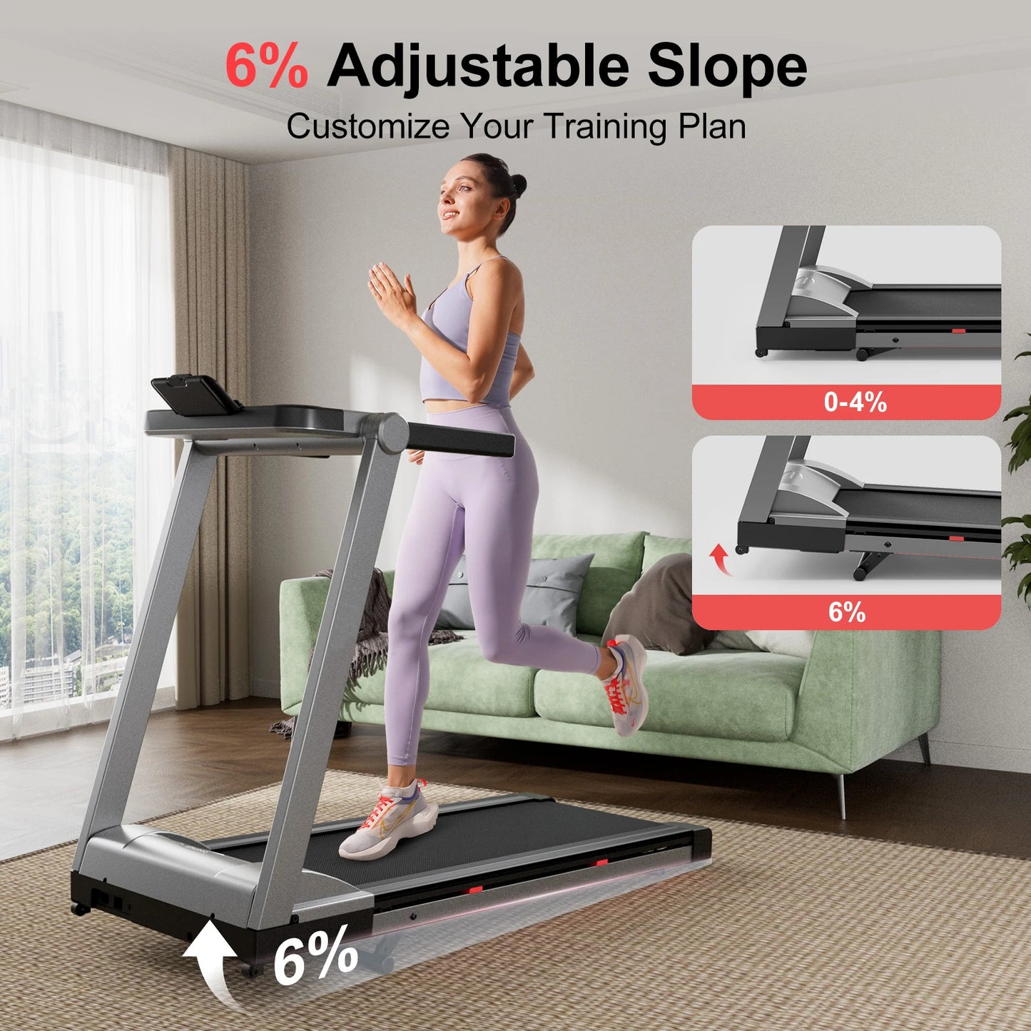 3.5HP Foldable Incline Home Treadmill with Walking Pad, Handle Bar Holder, and Smart App Data Monitoring