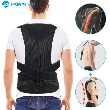 Adjustable Back Brace Posture Corrector – Lumbar and Shoulder Support Belt for Men and Women