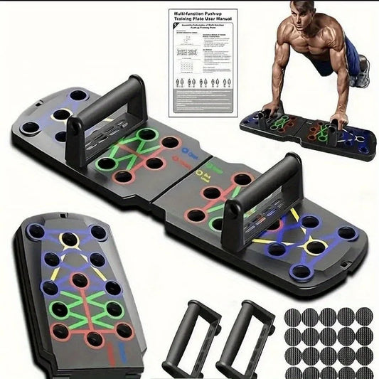 Portable Push-Up Board Set – Multifunctional Color-Coded Foldable Fitness Training System